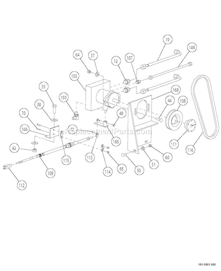 HydrostaticáPumpáAssembly Diagram and Parts List for CH922DH 74950 Bear Cat Chipper Shredder